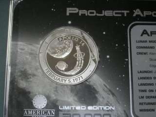 Project Apollo   Apollo 14, 40th Anniversary, silver coin + holder 