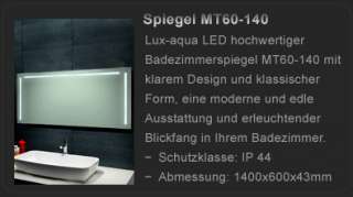 Lux aqua Design Wand Spiegel Badezimmerspiegel LED Beleuchtung (100cm 