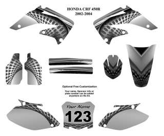 Honda CRF 450R 2002 04 Moto Graphic Decal Kit 7000Metal  