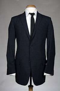 Vintage 50s Charcoal Light Wool Hollywood 2 Piece Suit 39 L 2/3 Button 
