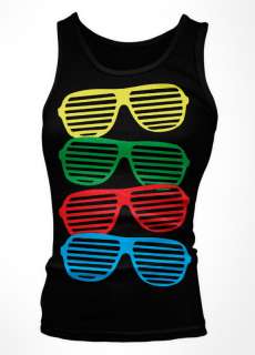 Retro 80s Shutter Shades Sunglasses Juniors Tank Top  