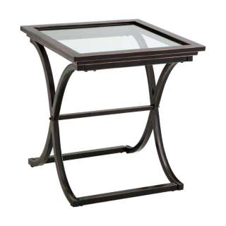 Contemporary Iron and Glass Black End Table NEW  