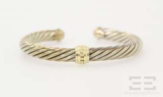   Sterling Silver,14K Gold One Station Wrap Cable Collection Bracelet