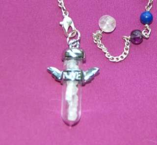 Amazing Brazilian Phenacite Crystal Pendulum LOVE & Angel Wings Chakra 