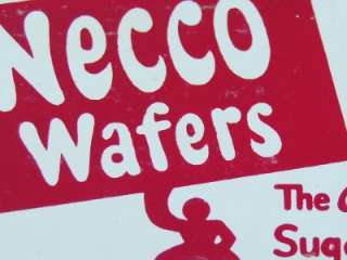 Vintage NECCO WAFERS advertising tin display tag label sign sugar 