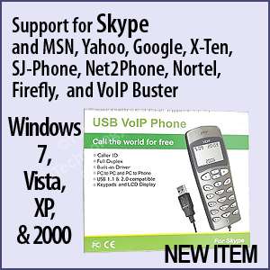 Skype VoIP USB Internet Phone LCD Screen for Windows 7 XP Vista Linux 