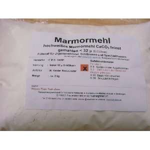 Marmormehl sehr weiss kleiner 32my 2 kg (4,70 Euro / 1 kg)  