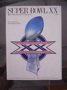 NFL Super Bowl XX rare vintage game program  