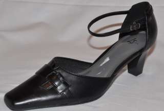 LIFESTRIDE Stroll Black Ankle Strap Heels Shoes 8M  