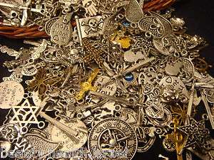  Wholesale Mixed Lot Silver Gold Bronze Antique Charm Pendant Jewelry 