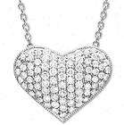Pave Set SI1/G 0.65Ct Real Diamond Jewelry 14K White Gold Heart 