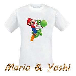 Kinder T Shirt Mario Yoshi Super Mario Bros . verschiedene Größen 