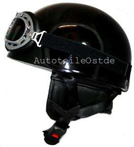Oldtimer Helm Halbschale + Brille für DDR Moped B Ware  