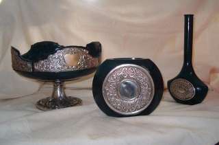 Italian marble and silver set ~ three utensils judaica  