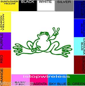   DECAL STICKER CAR TRUCK LAPTOP CHOOSE SIZE & COLOR PEACE FROG  