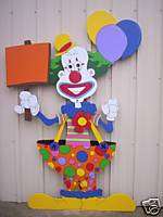 Birthday Party Clown Large Skinny Yard Art Decoration  