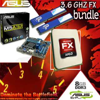 AMD 4 Core FX 3.6Ghz 8GB DDR3 1333mhz Asus M5A78L M USB3 Motherboard 