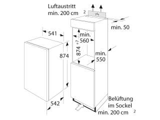 Einbau Kühlschrank BOSCH KIR 18V20FF Schlepptür A+  