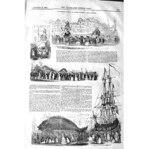  1843 PROCESSION GIANT MAJESTY QUEEN ANTWERP SHIP