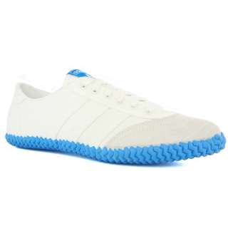 Adidas Volley Plimsole White Blue Mens Trainers Shoes  