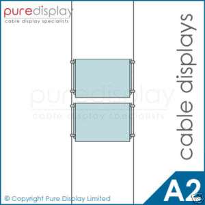 A2 Landscape Set 1x2   Window Wire Cable Display System  