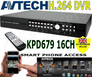 AVTECH KPD 679 H.264 DVR 16 CAMERA INPUTS 1.5TB 1500 GIG HDD USB NET 
