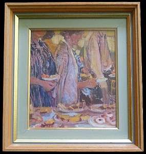 Rita Greig Tea And Cakes Village Show Oil Painting  