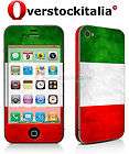 iPhone 4 4s adesivo skin cover bandiera flag Italia bum