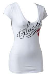 Hustler Cherry Waves Womens White Shirt WR4032 Clothing