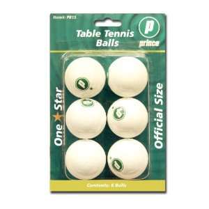 DMI Sports Prince 1 Star Table Tennis Balls (White, Pack of 6)  