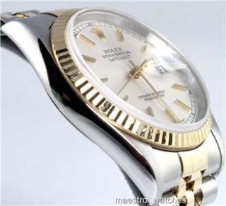   Mens Rolex Datejust Watch 16233 U series Silver Dial w/ warranty card