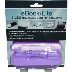   LED Adjustable Light for E Readers   Purple (Kindle, Nook, Kobo, Sony