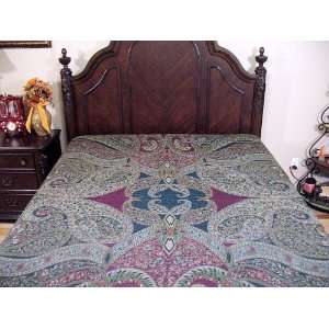 Cashmere Kohinoor Jamavar India Bedspread Bedding Throw  