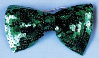 Shiny, black bow tie covered with sparkling sequins & elastic strap