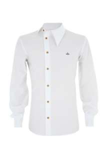 White Asymmetric Collared Shirt by Vivienne Westwood   White   Buy 