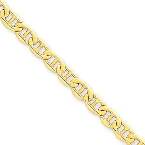  5.1mm, 14 Karat Yellow Gold, Anchor Link Chain   8 inch Jewelry