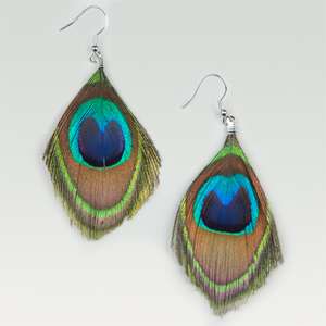 FULL TILT Peacock Feather Earrings 135981957  earrings  