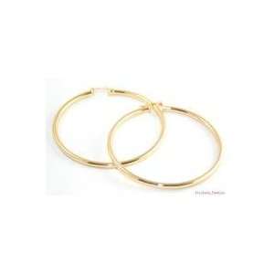  Thick & Large 18k Gold Filled Hoop Earrings 2.5 Diameter 