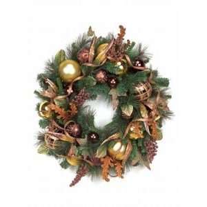  30 Red Gold Ornament Pine Christmas Wreath Berries