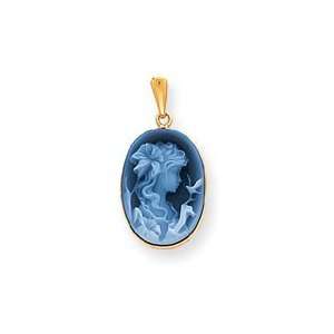  14kt Gold Lady Profile Cameo/14kt Yellow Gold Jewelry