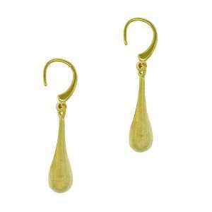   Plated Sterling Silver Hand Brushed Long Tear Drop Earrings Jewelry