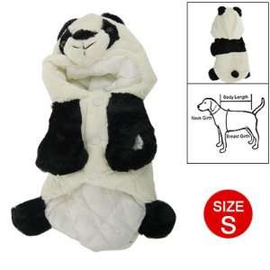   Closure Black White Plush Panda Design Coat for Dog
