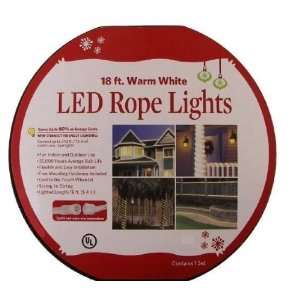  18 Feet Warm White LED Rope Lights Patio, Lawn & Garden