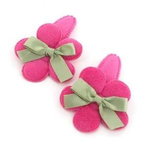 Magenta / Toddler/Girl/Teenager Flower Shaped with ribbon Bow Hair 