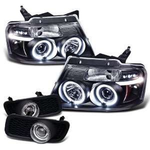  04 05 Ford F150 Halo LED Projector Head Lights + Halo Fog Automotive