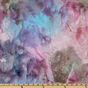  44 Wide Indian Batik Calabash Purple/Multi Fabric By The 