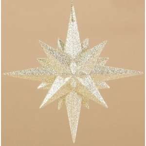   Gold Glittered Moravian Star Christmas Ornaments