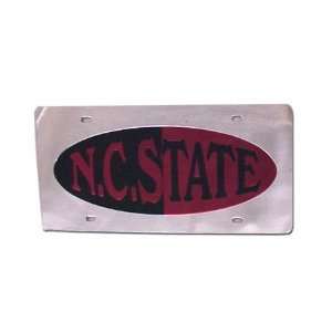 North Carolina State Wolfpack Silver Mirror Tag License Plate W/Split 