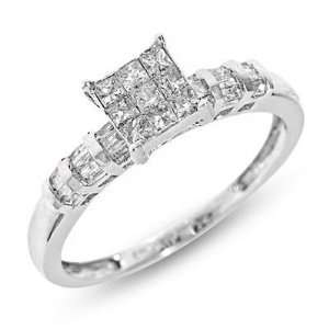 CT. T.W. Princess, Baguette Cut Diamond Ladies Engagement Ring 