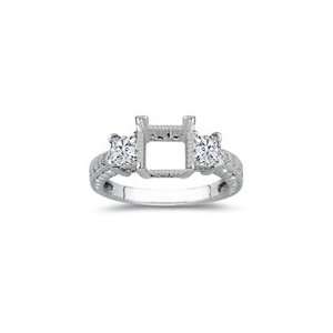    0.80 Cts Diamond Ring Setting in 14K White Gold 7.5 Jewelry